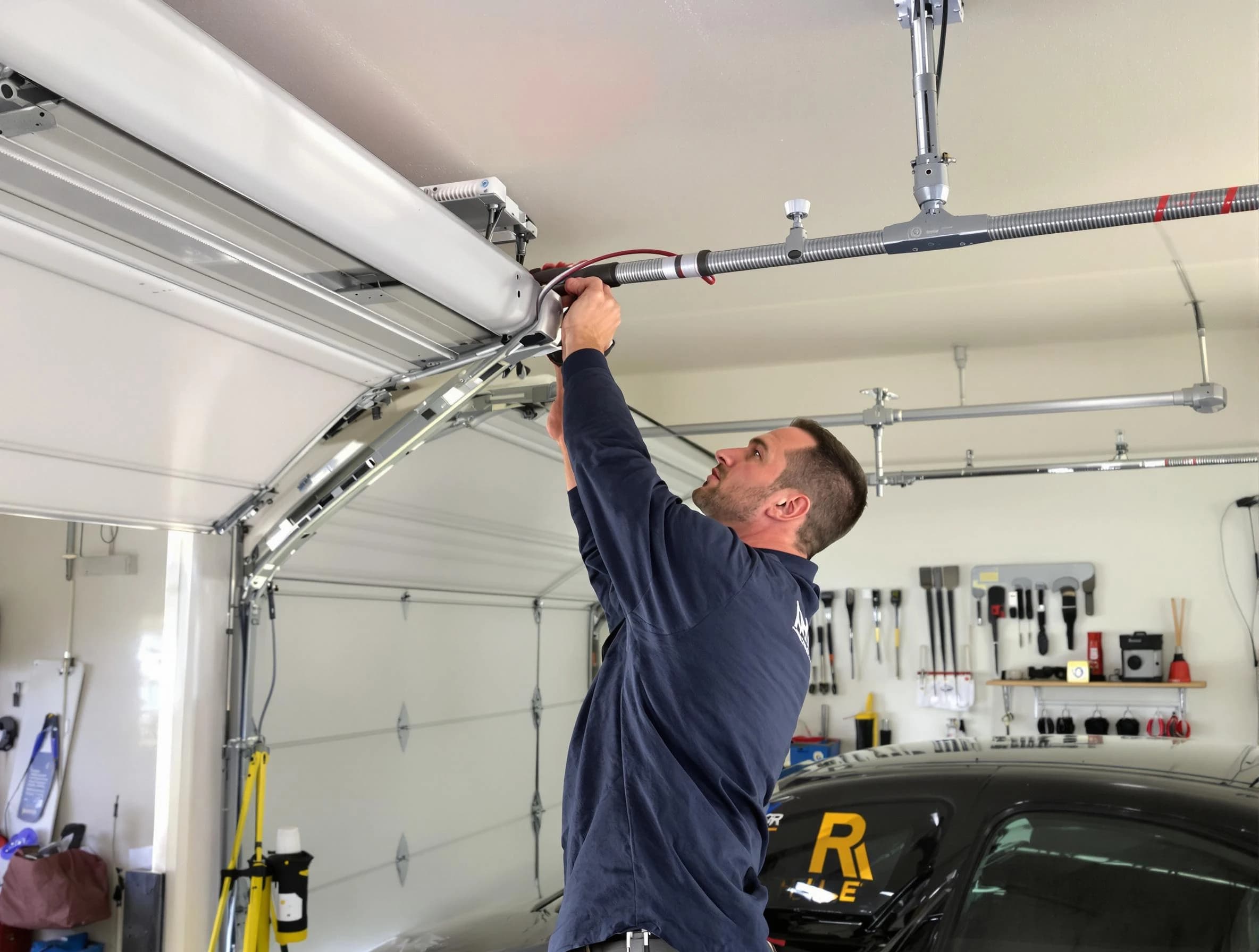 Meridian Garage Door Repair technician performing garage door cable repair in Meridian
