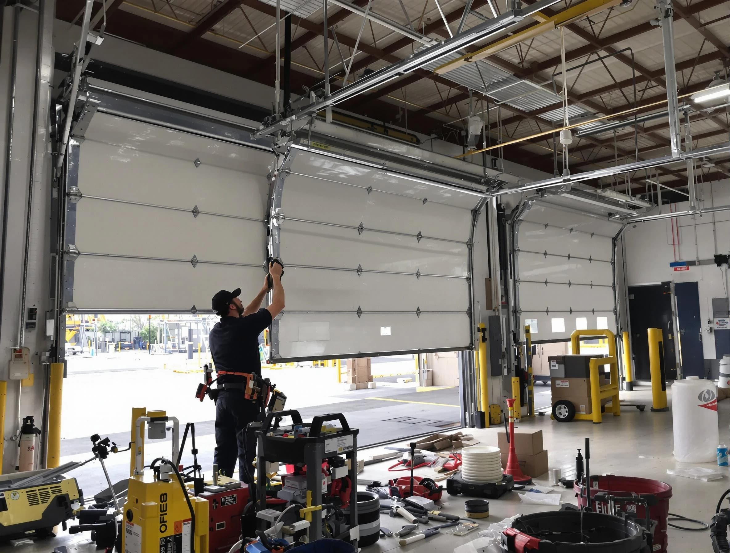 Meridian Garage Door Repair technician performing commercial garage door repair in Meridian