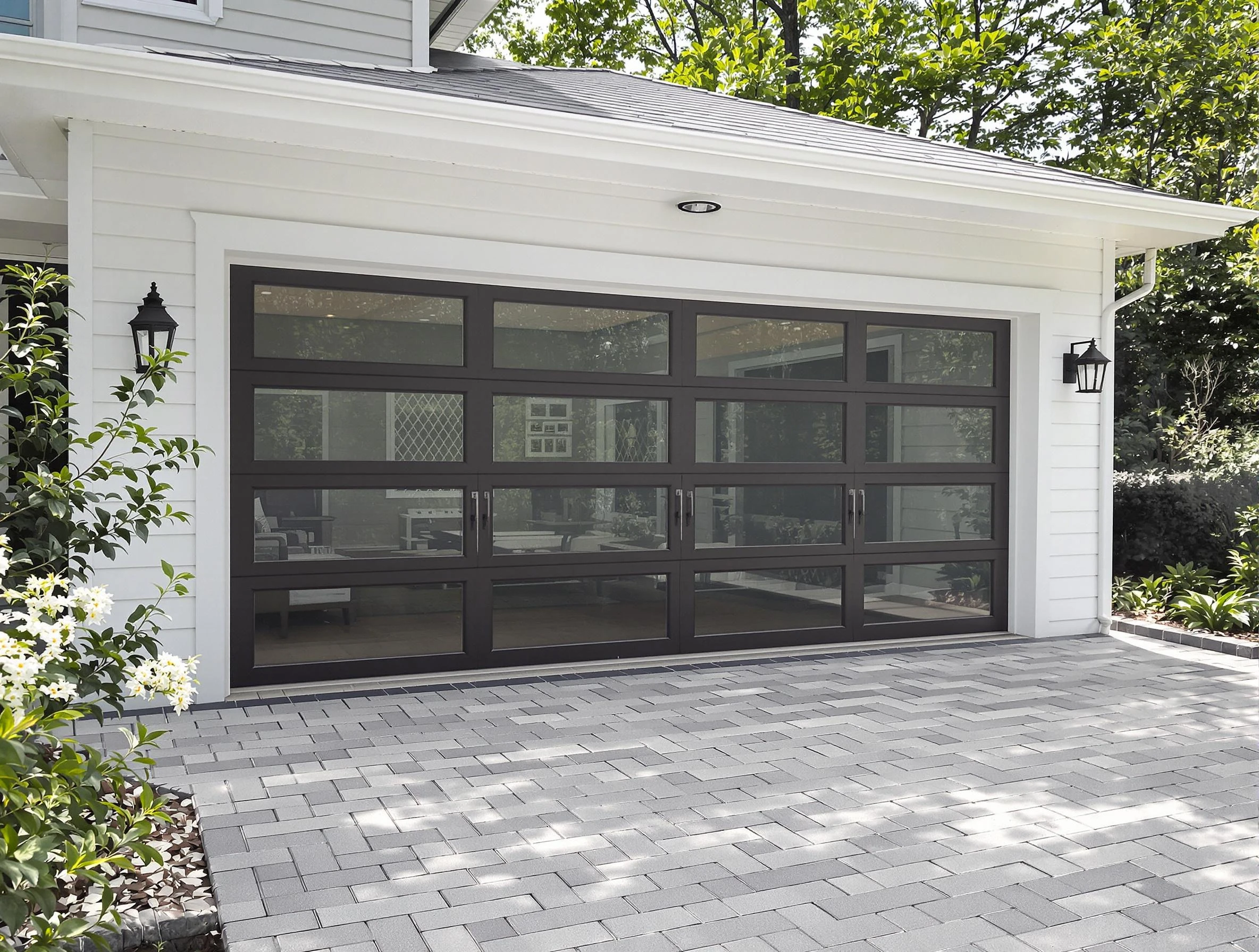 Meridian Garage Door Repair design specialist presenting custom garage door options to Meridian homeowner